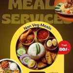 Non Veg Meals : 80/- ( this price only for monthly subscription )